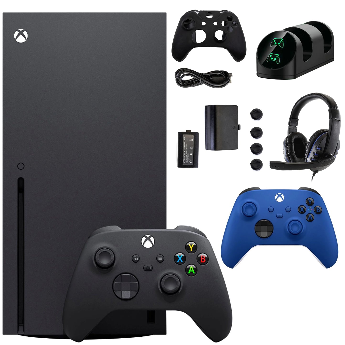 Microsoft Series X 1TB Console with Extra Blue Controller Accessories Kit