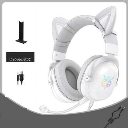 Head-Mounted Gaming Gaming Cute Girls Wired Computer Headset