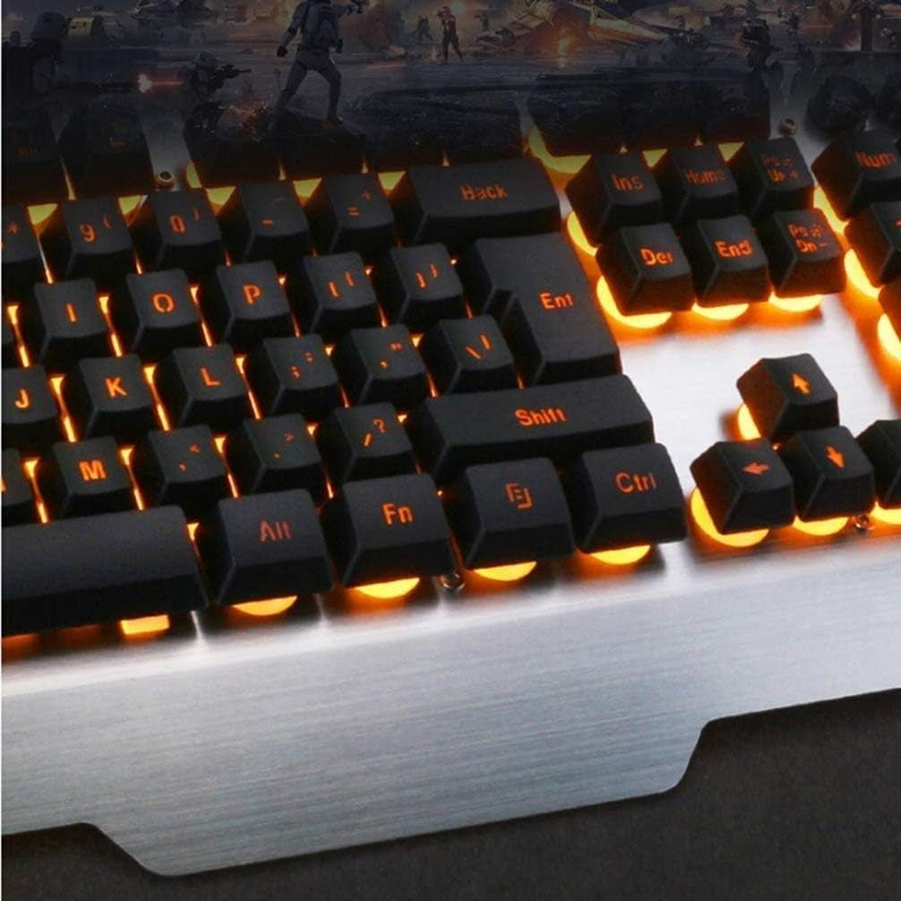 Wired Gaming Keyboard Mouse Combo LED Rainbow Backlit Gaming Keyboard RGB Gaming Mouse Ergonomic Wrist Rest 104 Keys Keyboard Mouse for Windows & Mac PC Gamers