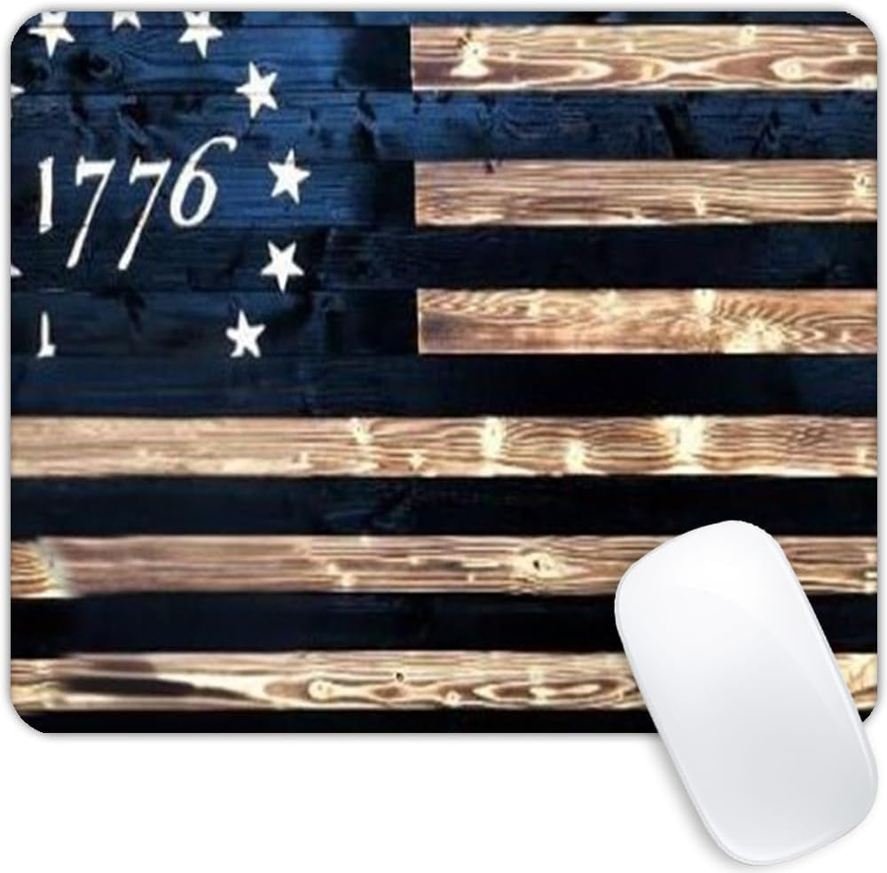 1776 Vintage American Flag Mouse Pad Customized Mousepad Non-Slip Rubber Base Mouse Pads for Computers Laptop Office Desk Accessories Mouse Pad
