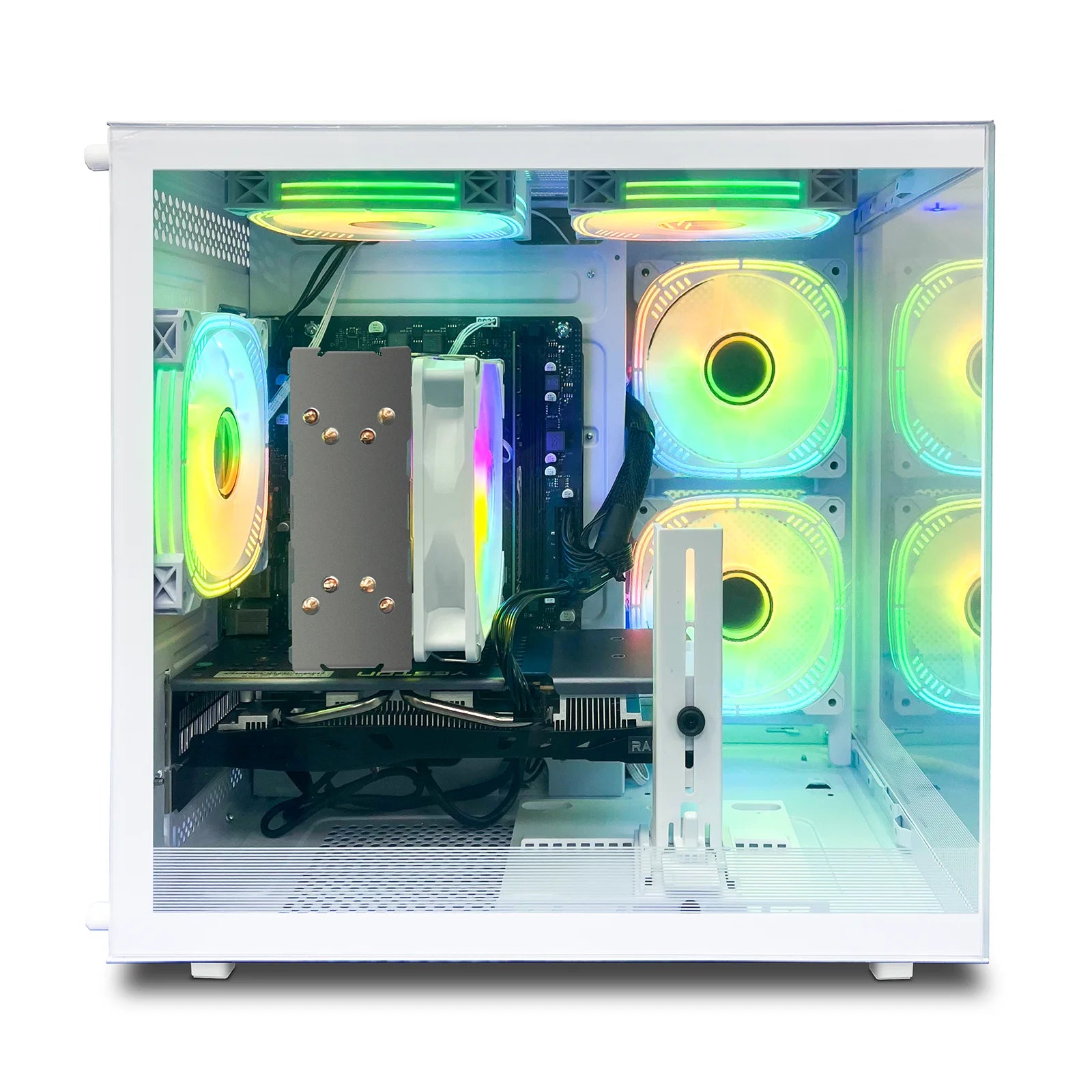 Gaming PC Desktop - AMD Ryzen 5 5600, Radeon RX 6500XT, 16GB DDR4, 1TB Nvme SSD, B450, Wifi 6, White