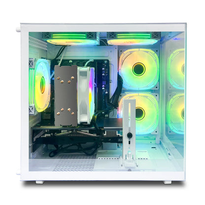 Gaming PC Desktop - AMD Ryzen 5 5600, Radeon RX 6500XT, 16GB DDR4, 1TB Nvme SSD, B450, Wifi 6, White