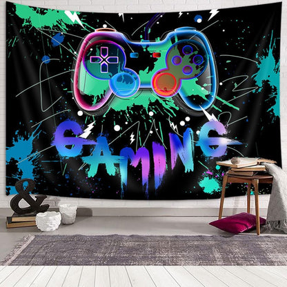 Gaming Tapestry for Boys Room, Boy Tapestry Game Wall Hanging for Gamer Wall Decor, Cool Funny Game Room Decor for Boys-Men Blue Tapestries, 60X40 Inch
