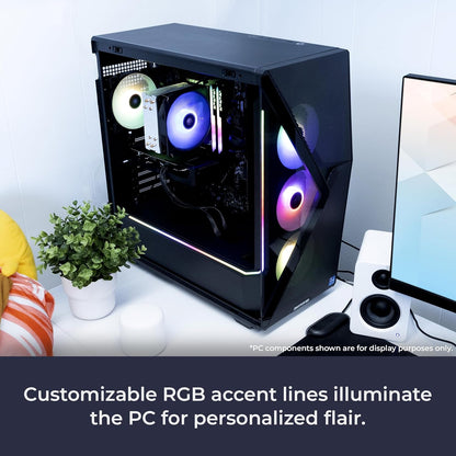 Slate MESH Gaming PC Desktop Computer Intel Core I7 14700F CPU, NVIDIA Geforce RTX 5070 12GB GPU, 32GB DDR5 RGB 5200Mhz RAM, 1TB Nvme SSD, Windows 11 Home, Keyboard and Mouse - SMI7N5701