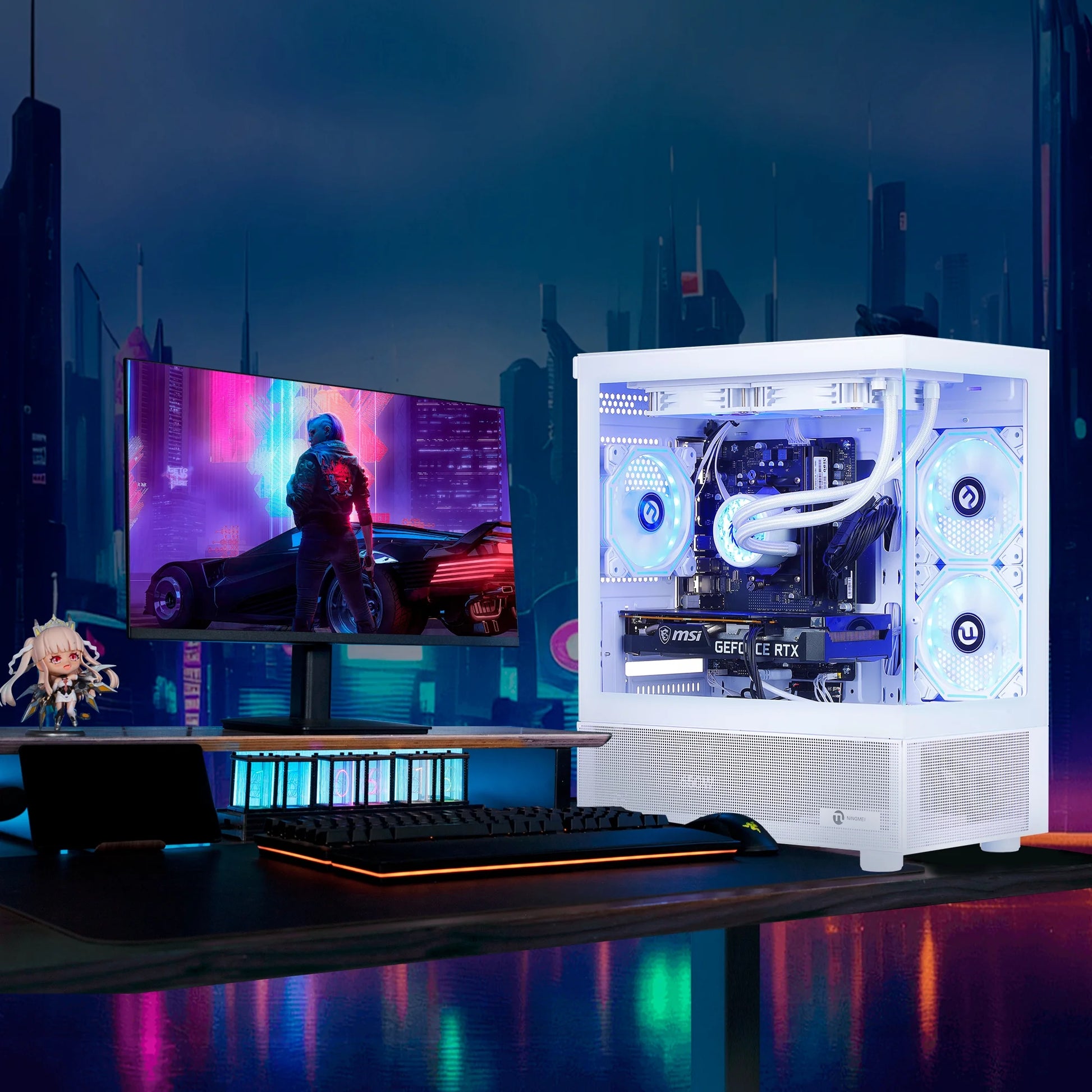 Lumishore Gaming PC AMD Ryzen 7 5700X NVIDIA RTX 5060 Ti 32GB RAM 1TB SSD Wifi PC Gaming White