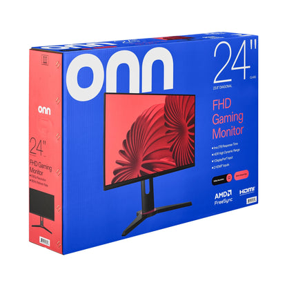 24" FHD (1920 X 1080P) 180Hz 1Ms Freesync Gaming Monitor with HDMI and DP Cables, Black