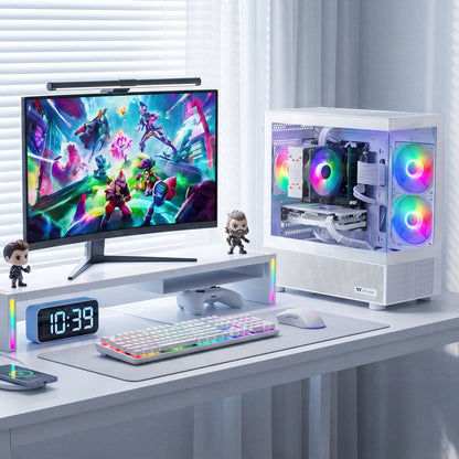 Budget Gaming PC Computers Desktop, Intel Core I7 up to 4.0Ghz, GTX 1050 Ti 4GB, 16GB RAM, 512GB M.2 SSD, BX3 550W 80PLUS Bronze PSU, Wifi 5, RGB Fan X5, Windows 11 Home, Prebuilt PC Gaming, White