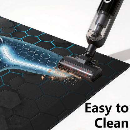 Gamer Rug, 5X7 Ft, Blue, Non-Slip | for Bedroom Living Room, Game Space Decor