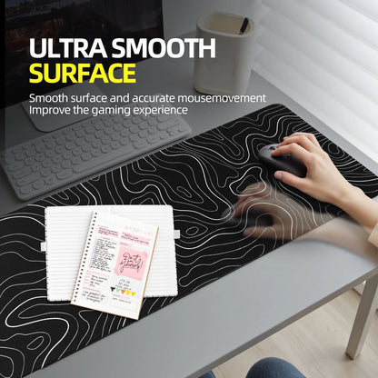 Mouse Pad Gaming Mousepad 31.5 X 11.8 X0.12In Large Mouse Pad for Keyboard and Mouse with Anti-Slip Rubber Base, Keyboard Pad XL Mouse Mat for Home and Office（Black)