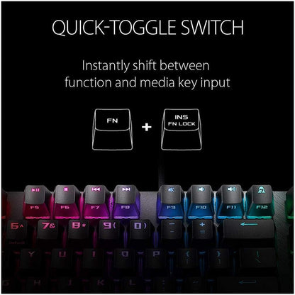 ASUS RGB Mechanical Gaming Keyboard - ROG Strix Scope TKL | Cherry MX Brown Switches | 2X Wider Ctrl Key for FPS Precision | Gaming Keyboard for PC, Black