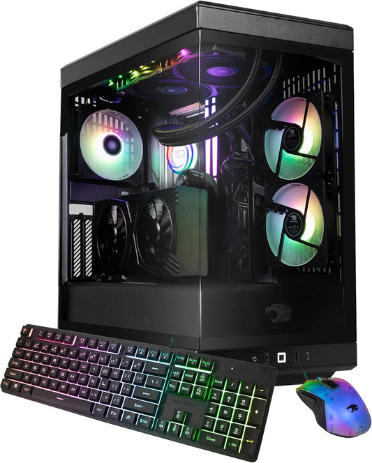 Ibuypower Y40 PRO Gaming PC Desktop AMD Ryzen 7 7800X3D CPU, NVIDIA Geforce RTX 5060Ti 8GB GPU, 32GB DDR5 RGB 5200Mhz RAM, 1TB Nvme SSD, Windows 11 Home, Computer W/Keyboard Mouse - Y40BA7N56T01