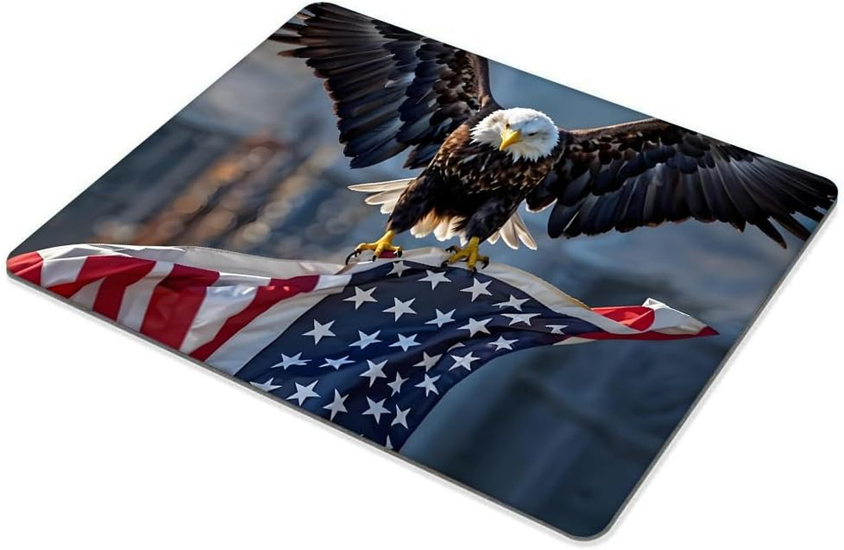 Eagle and American Flag Mouse Pad Customized Mousepad Non-Slip Rubber Base Mouse Pads for Computers Laptop Office Desk Accessories Mouse Pad