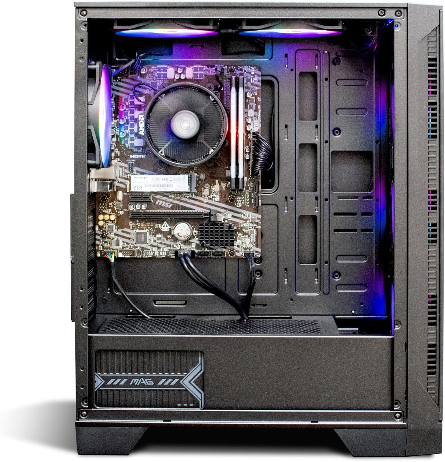 Raptor Desktop (AMD Ryzen 7 5700G 4.6Ghz NVIDIA, 16GB 2 * 8 GB DDR4 3600, 512Gb M2 NVME SSD, RGB Fans, W11, Wifi Ready, Mouse and Keyboard)
