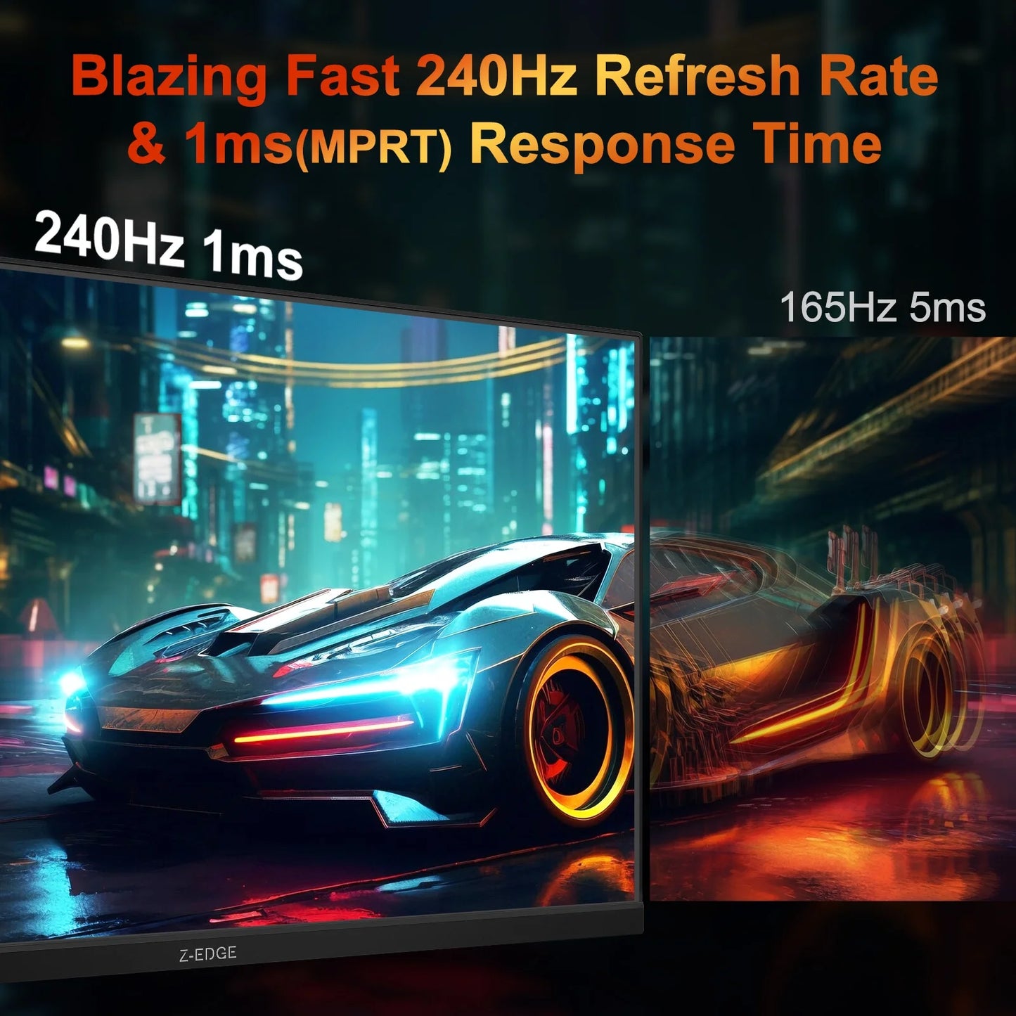 24.5 Inch 240Hz Gaming Monitor, FHD 1080P VA Display, 1Ms MPRT, AMD Freesync, HDR Support, VESA Mount Compatible