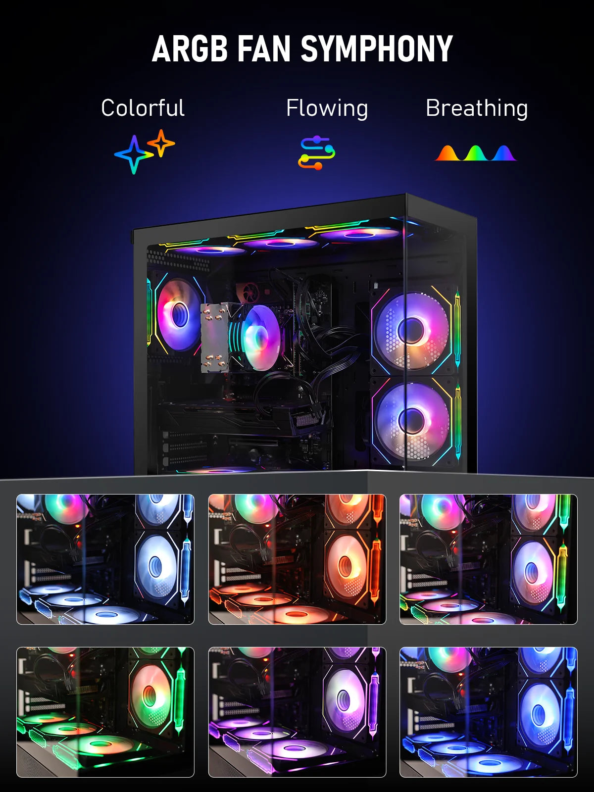Gamer Master Gaming Desktop PC, AMD Ryzen 7 5800X, NVIDIA Geforce RTX 2080, 16GB DDR4 RAM, 1TB SSD, 650W Power Supply, Wifi 6/Bluetooth 5.4,9*ARGB Fan, Windows 11