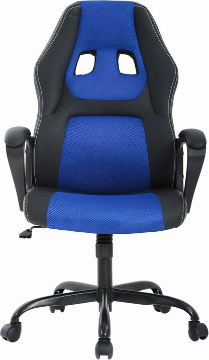 Ergonomic Gaming Chair, Lumbar Support, Swivel Rolling for Women, Men(Blue)