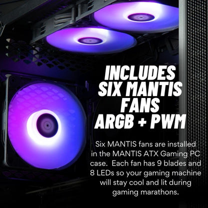 Mantis V2 - RTX 5070, 24-Core I9-14900Kf, 32GB DDR5 RAM, 1TB Gen4 Nvme SSD, 360Mm Liquid Cooled Gaming Desktop PC W/ Windows 11 Pro, 3 Year Warranty, RGB KBM, Internal Wifi 6E+BT, RJ45, 3X DP, HDMI