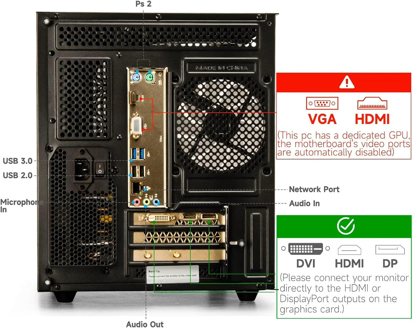 Prebuilt Gaming PC, Black, Ryzen5 6Cores 3.6G-4.1G, DDR4 3200Mhz 16G RAM, Nvme 512G SSD, Radeon RX560 4G, WIFI6 Desktop Computers Business Home