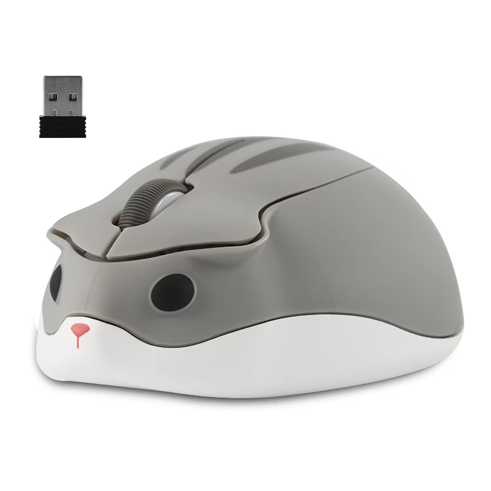 Wireless Mouse, Silent Cute Hamster Shape Computer Mouse, 2.4Ghz 1200DPI Optical Mouse with USB Receiver, Cordless Mouse for Laptop Computer