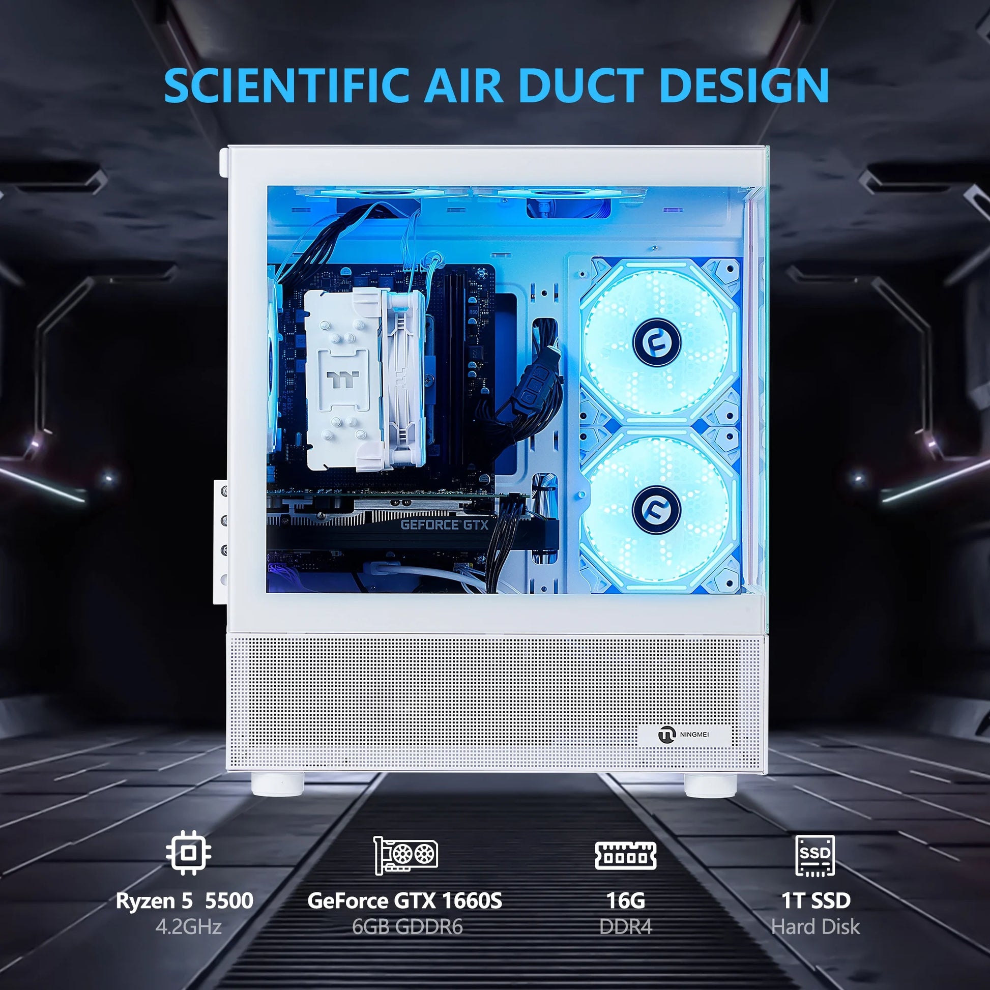 Lumishore Gaming PC AMD Ryzen 5 5500 NVIDIA GTX 1660 Super 16GB RAM 1TB SSD Windows 11 Wifi PC Gaming