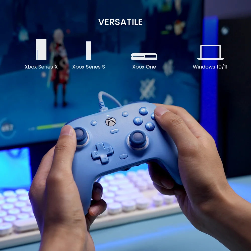 G7 SE Wired Gamepad - Standard Controller for PC & Xbox, Magnetic, Laser Engraved, Blue Version with Hall