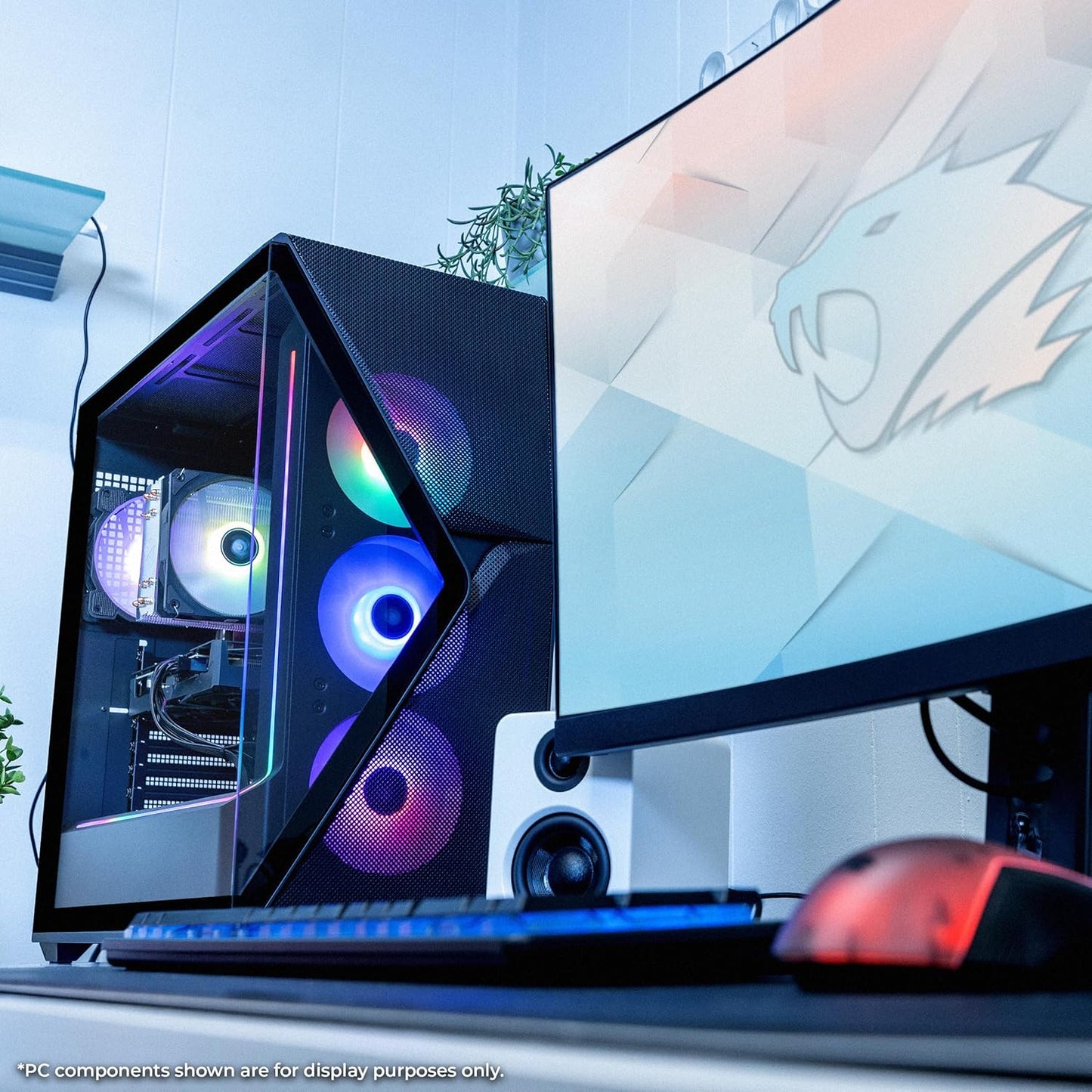 Slate MESH Gaming PC Desktop Computer Intel Core I7 14700F CPU, NVIDIA Geforce RTX 5070 12GB GPU, 32GB DDR5 RGB 5200Mhz RAM, 1TB Nvme SSD, Windows 11 Home, Keyboard and Mouse - SMI7N5701