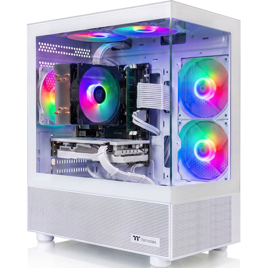 Budget Gaming PC Computers Desktop, Intel Core I7 up to 4.0Ghz, GTX 1050 Ti 4GB, 16GB RAM, 512GB M.2 SSD, BX3 550W 80PLUS Bronze PSU, Wifi 5, RGB Fan X5, Windows 11 Home, Prebuilt PC Gaming, White