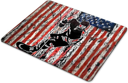 Ice Hockey America Flag Mouse Pad Customized Mousepad Non-Slip Rubber Base Mouse Pads for Computers Laptop Office Desk Accessories Mouse Pad